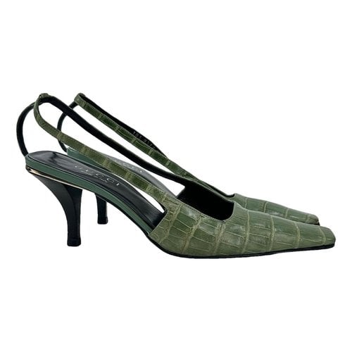 Pre-owned Gucci Leather Heels In Green