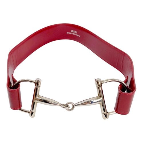 Pre-owned Gucci Patent Leather Belt In Red