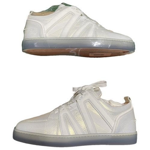 Pre-owned Christian Louboutin Leather Lace Ups In White