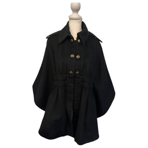 Pre-owned Juicy Couture Wool Cape In Black