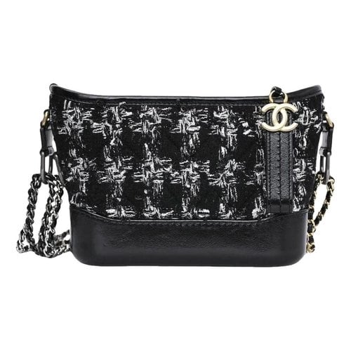 Pre-owned Chanel Gabrielle Leather Crossbody Bag In Black