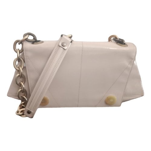 Pre-owned Lanvin Patent Leather Handbag In Beige