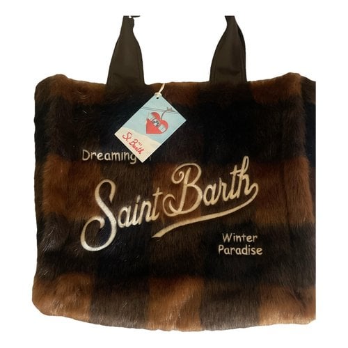 Pre-owned Mc2 Saint Barth Faux Fur Tote In Brown