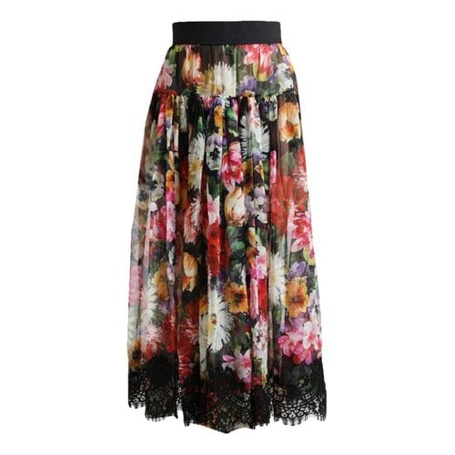 Pre-owned Dolce & Gabbana Silk Maxi Skirt In Multicolour