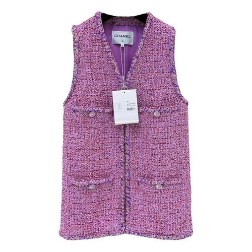 Pre-owned Chanel Tweed Vest In Purple
