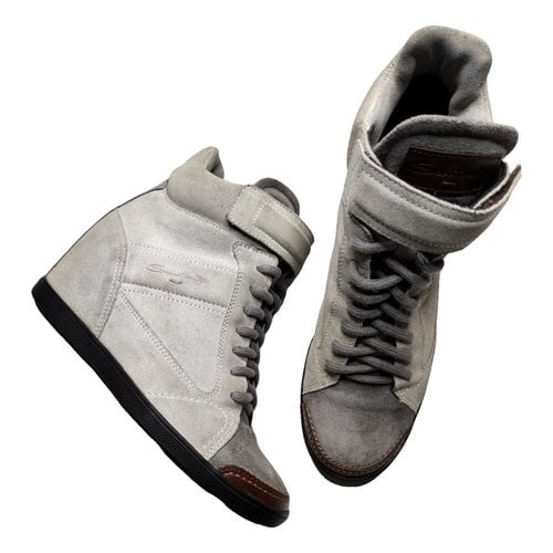 Pre-owned Santoni Trainers In Grey