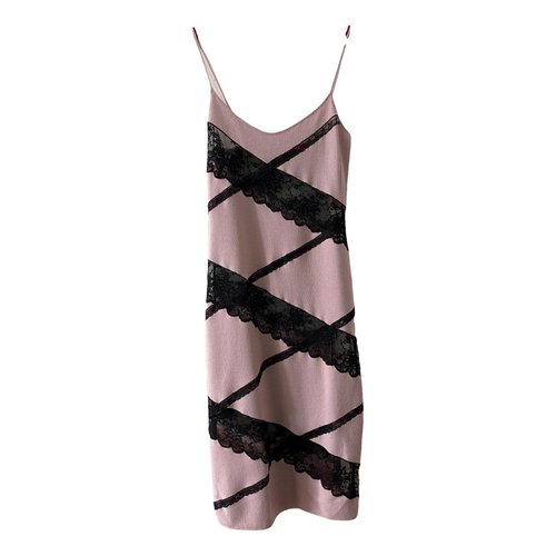 Pre-owned Emanuel Ungaro Lace Mid-length Dress In Pink