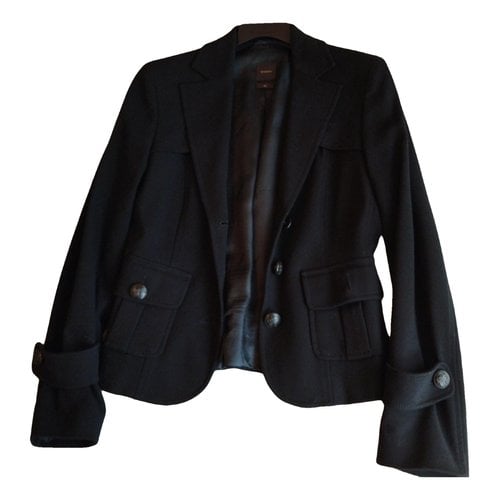 Pre-owned Seventy Wool Short Vest In Black