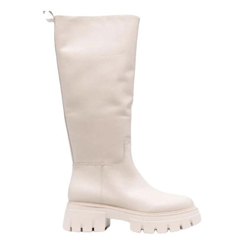 Pre-owned Ash Leather Boots In Beige