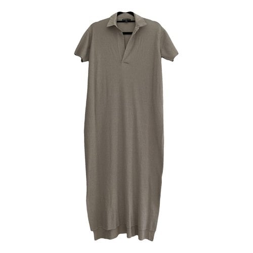 Pre-owned James Perse Silk Maxi Dress In Khaki