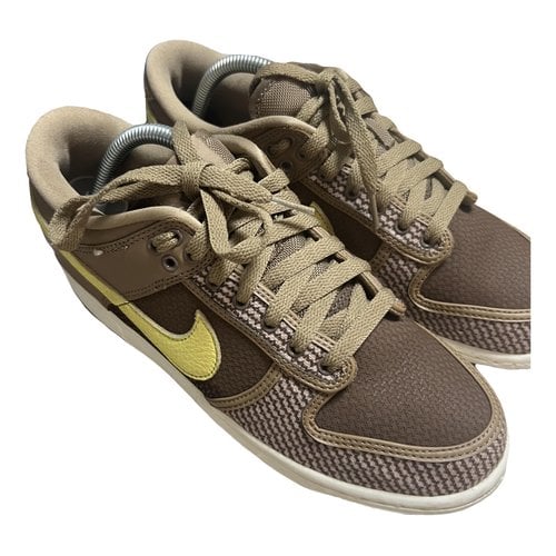 Pre-owned Nike Leather Trainers In Camel