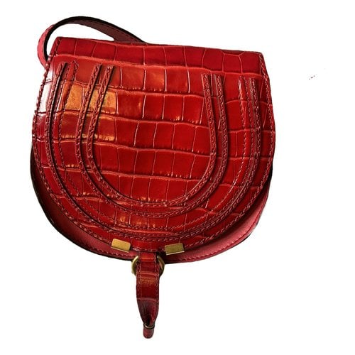 Pre-owned Chloé Marcie Leather Crossbody Bag In Red
