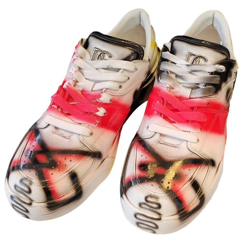 Pre-owned Dolce & Gabbana Roma Leather Low Trainers In Multicolour