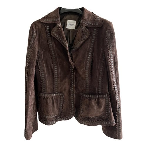 Pre-owned Moschino Cheap And Chic Leather Blazer In Brown
