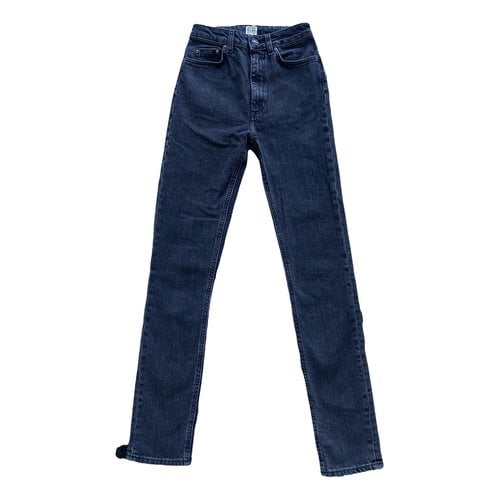 Pre-owned Totême Standard Straight Jeans In Black