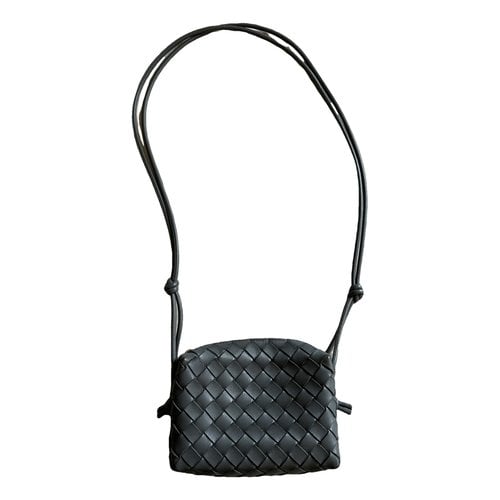 Pre-owned Bottega Veneta Loop Leather Crossbody Bag In Grey