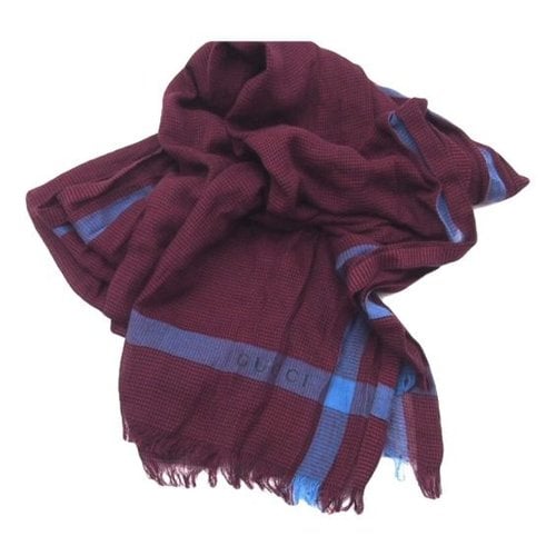 Pre-owned Gucci Scarf & Pocket Square In Burgundy