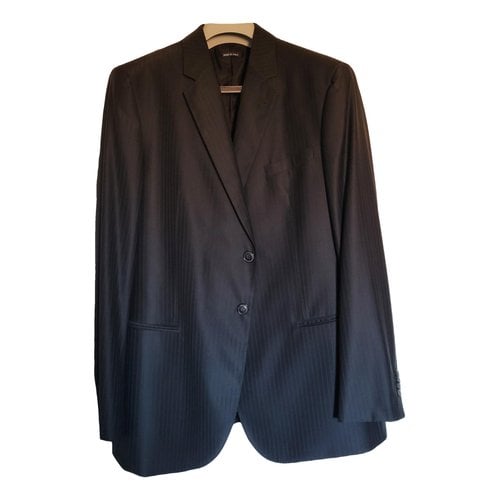 Pre-owned Giorgio Armani Wool Suit In Anthracite