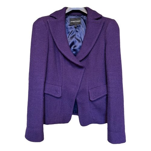 Pre-owned Emporio Armani Wool Blazer In Purple
