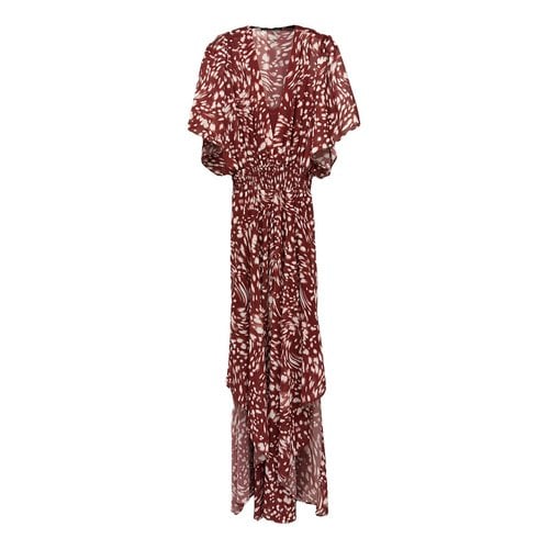 Pre-owned Maje Maxi Dress In Burgundy