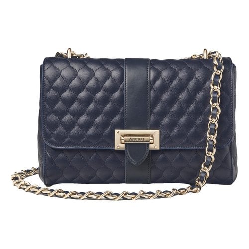 Pre-owned Aspinal Of London Lottie Leather Handbag In Navy
