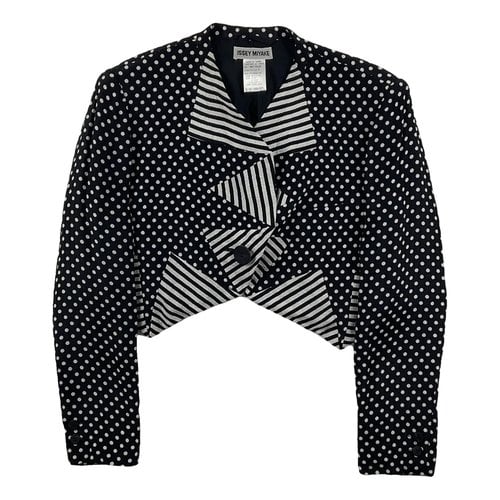 Pre-owned Issey Miyake Linen Jacket In Black