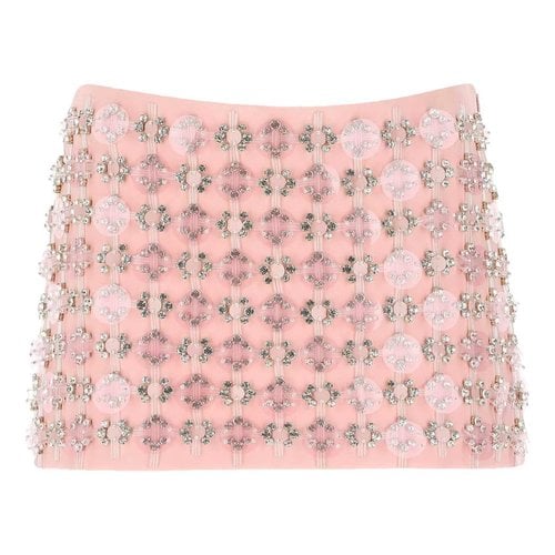 Pre-owned Miu Miu Silk Mini Skirt In Pink