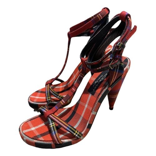 Pre-owned Burberry Cloth Heels In Red