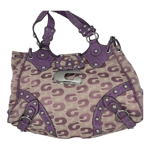 Pre-owned Guess Cloth Handbag In Purple