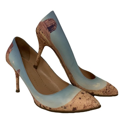 Pre-owned Charlotte Olympia Leather Heels In Turquoise