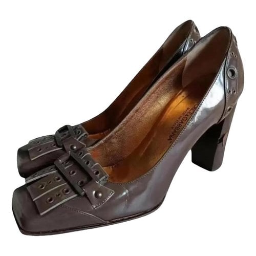 Pre-owned Dolce & Gabbana Patent Leather Heels In Brown