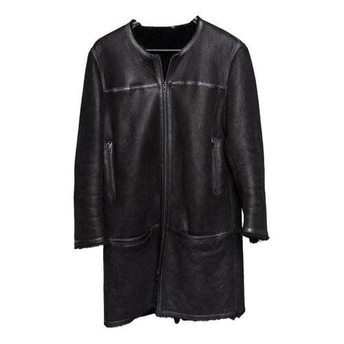 Pre-owned Isabel Marant Leather Coat In Black