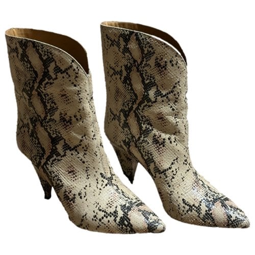 Pre-owned Isabel Marant Leather Boots In Beige