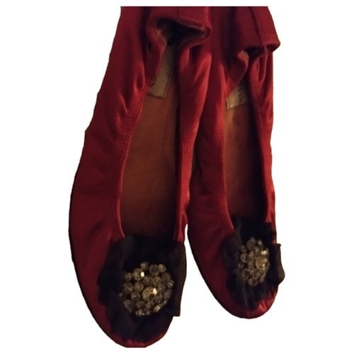 Pre-owned Lanvin Leather Ballet Flats In Red