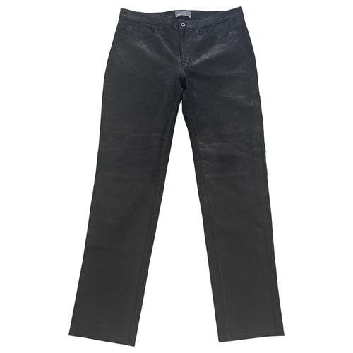 Pre-owned Vince Leather Trousers In Black