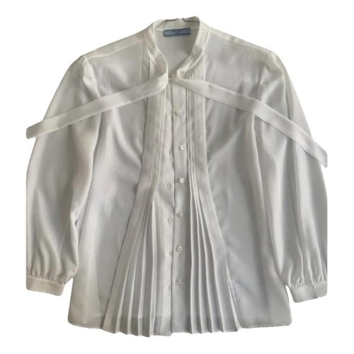 Pre-owned Prada Silk Blouse In White