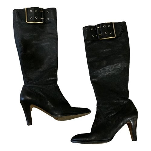 Pre-owned Moschino Cheap And Chic Leather Boots In Black