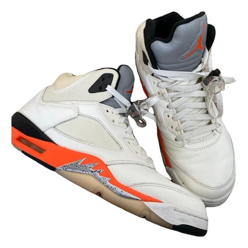 Pre-owned Jordan 5 Leather Lace Ups In Multicolour