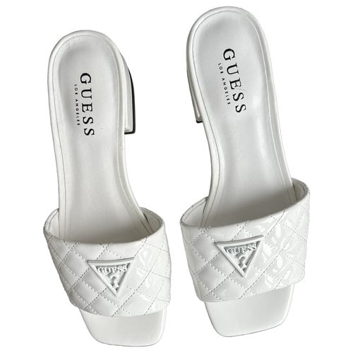 Pre-owned Guess Mules In White