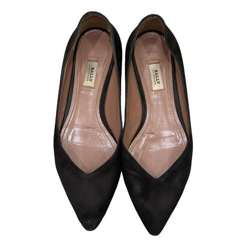 Pre-owned Bally Ballet Flats In Black