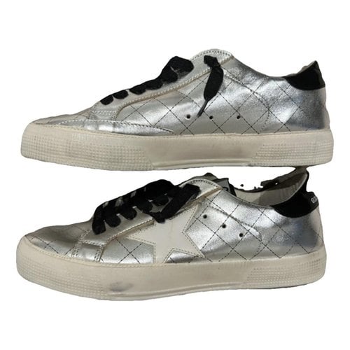 Pre-owned Golden Goose Leather Espadrilles In Silver