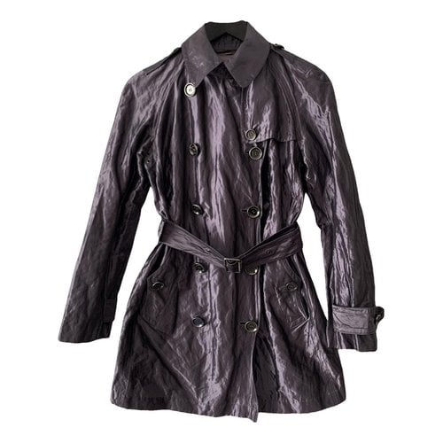 Pre-owned Burberry Trench Coat In Purple