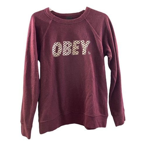 Pre-owned Obey Jersey Top In Burgundy