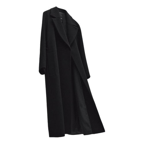 Pre-owned Sandro Wool Coat In Black