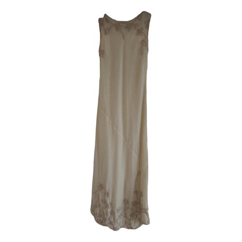 Pre-owned Moschino Silk Dress In Beige