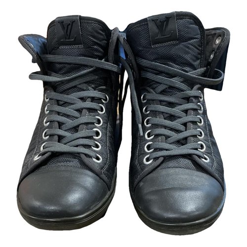 Pre-owned Louis Vuitton Cloth High Trainers In Anthracite