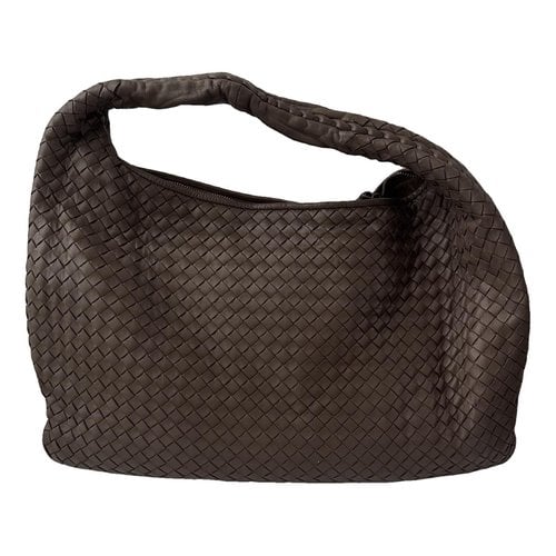 Pre-owned Bottega Veneta Veneta Leather Handbag In Grey