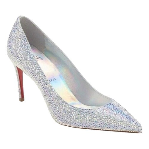 Pre-owned Christian Louboutin Pigalle Leather Heels In Silver