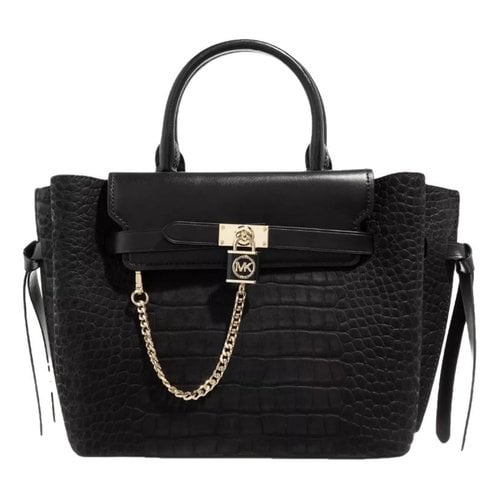 Pre-owned Michael Kors Hamilton Leather Handbag In Black