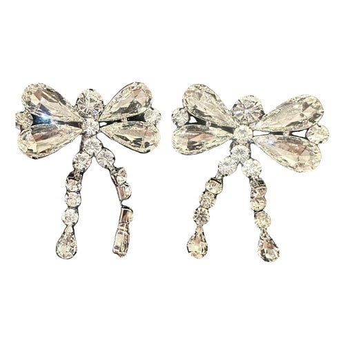 Pre-owned Alessandra Rich Crystal Earrings In Silver